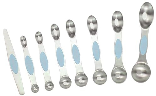 Set di cucchiai dosatori magnetici da 8 pezzi, in acciaio inox, perfetti per cucinare, cuocere, zucchero a velo, sale, condimenti, caffè, T