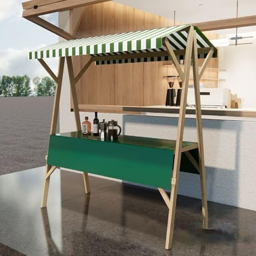 Matvagn i trä, hopfällbar koncessionsstativ för inomhus- och utomhusbruk, perfekt för fester, evenemang, kampanjer och hantverksutställningar