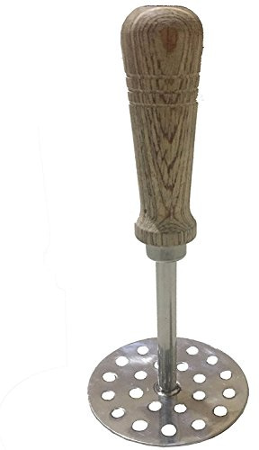 Shradha Trading Potato Masher, Bean Masher, Silver Stainless Steel & Wood Handle