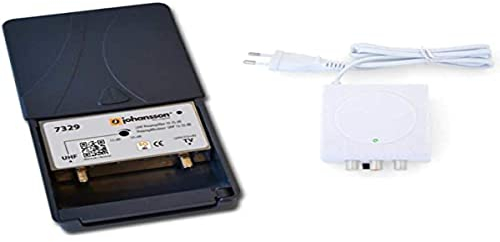 Johansson TV Aerial Preamplifier Kit for TNT HD with Active 5G/LTE Filter and Power Supply UHF 15 to 35 dB Pre-Amplifier Kit + Johansson Power Supply