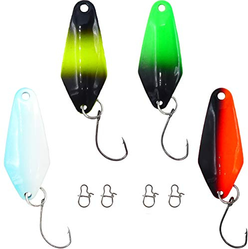 Paradox Fishing Forellen Spoon Set I 4 Spoons 2,5g mit 4 Snaps I Forellenköder Set zum Forellen Angeln Forellen Blinker Forellen Köder Forellen Set Spoon Forelle - Spoons Forelle