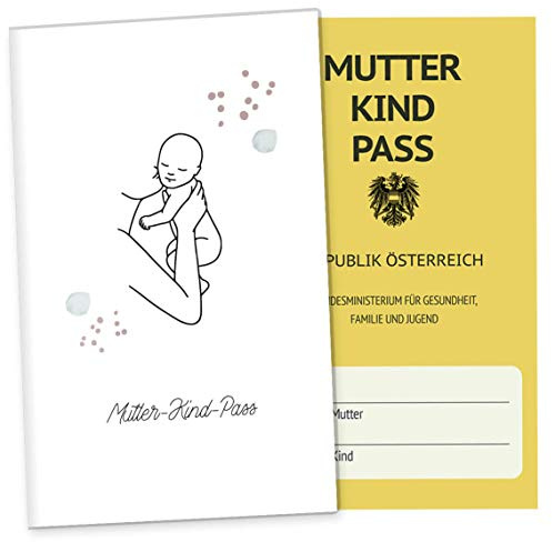 OLGS Mutter-Kind-Pass Hülle Modern Lineart | Schwangerschaft Geschenkidee Schutzhülle für den österreichischen MuKiPass mit Fach für Ultraschallbilder (MuKi-Pass ohne Personalisierung, Love)