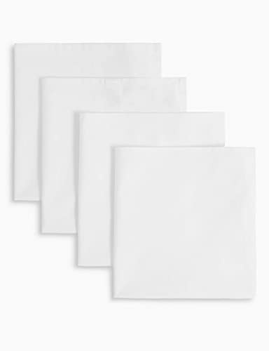Textile Station 4er Pack quadratisch weiches Musselin reine Baumwolle Tuch oder Seihtuch, geeignet zum Sieben von Wein Bier, Dämpfen, Obst und Milch zu Hause (Größe B, 50 x 50 cm) (weiß)