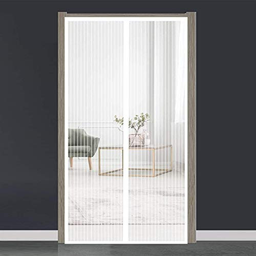 Magnet Fliegengitter 140x235cm Verschiedene Größen Moskitonetz Für Balkontür Automatisches Schließen für Kellertür die Balkontür, und Terrassentür, Weiß A