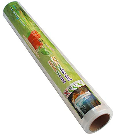 Cling Film Dispenser and Cutter Wrap Dispenser, Plastic Cling Wrap Refillable Plastic Wrap Dispenser with Slider Cutter Food Wrap Stretch Clear Cling Wrap (Only Cling Wrap)