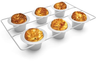 Fox Run Popover, Yorkshire Pudding and Cupcake Pan, 6 Cup, Stainless Steel