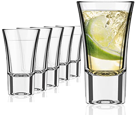 Bicchierini liquore da shot – Set bicchieri da grappa da 57 ml - Bicchieri amaro trasparenti - 6 bicchieri grappa lavabili in lavastoviglie