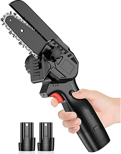 GTDYT Mini Motosierra Inalámbrica, Motosierra Eléctrica Portátil De 4 Pulgadas, Motosierra De Mano con Una Sola Mano para Jardinería, Corte De Madera De Rama De Árbol