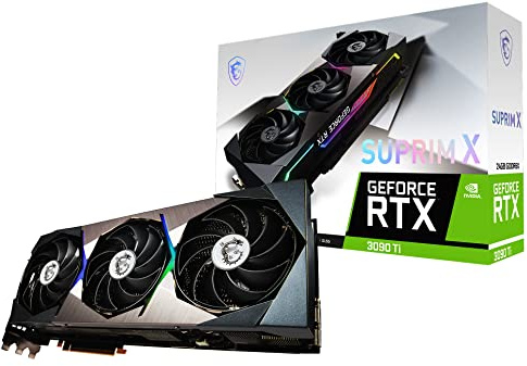 MSI - Tarjeta gráfica Ge Force RTX 3090 Ti, GDDR6X de 24 GB, 384 bits, HDMI/DP Nvlink Tri-Frozr Ampere Architecture OC (RTX 3090 Ti SUPRIM X 24G)
