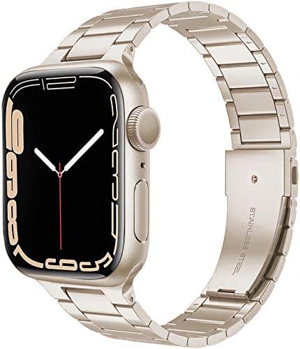 Miimall Metal Strap for Apple Watch Series 10 46mm 42mm, Ultra 2/Ultra 49mm, Series 9/8/7 45mm 41mm, Series SE/6/5/4 44mm 40mm, Series 3/2/1 42mm 38mm, Stainless Steel Adjustable Bracelet iWatch Band