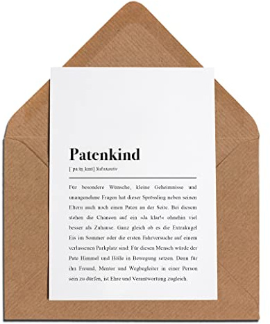 Patenkind Karte mit Umschlag – Patenkind Definition