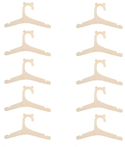 10 Pezzo Appendiabiti per Bambini, Grucce Appendiabiti in Legno per Vestiti da Bambino, Appendini Impilabili, per Unisex Bambino Neonati