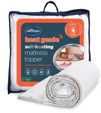 Silentnight Self Heating Single Mattress Topper - Warm Cosy Mattress Pad Topper Featuring Heat Reflecting Foil and Thermal Lining to Retain Heat - Single