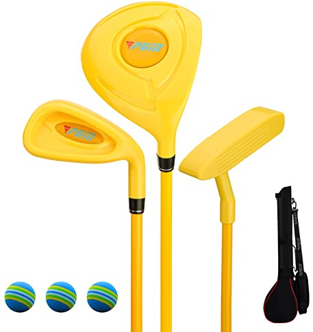PGM Kinder Golfschläger-Set, kann echte Bälle schlagen, inklusive Holz, Eisen und Putterschlägern, ideal für Anfänger Jungen und Mädchen, Lehrtrainingsset