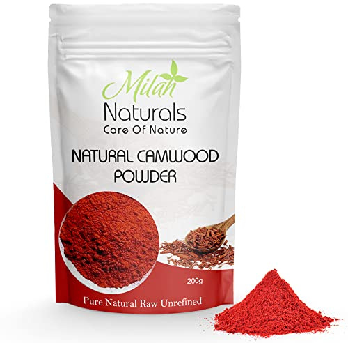 Milah Naturals 100% Unrefined and Natural Red Camwood Powder (Osun)| African sandalwood powder | Use for skin soothing, Face Pack, Face Mask, Auspicious Occasions |200g