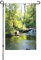EVANEM Drapeaux de jardin 30,5 x 45,7 cm double face en toile de jute forêt france arbres ruisseau drapeaux de cour drapeau de bienvenue panneau de plage décoration extérieure drapeaux pour toutes les