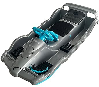 Doublerace Silber Lenkrodel für 2 Schlitten Bob Double Race Zweisitzer Rodel