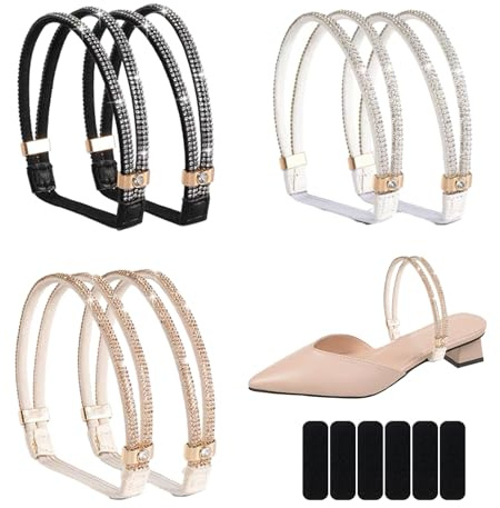 SKHAOVS 3 Paires Lanières Chaussures Amovibles Talons Hauts Anti-Lâches Lacets Chaussures Anti-Chute Décoration d'Accessoires DIY Boucle Sangle Chaussure pour Femmes à Talons Hauts
