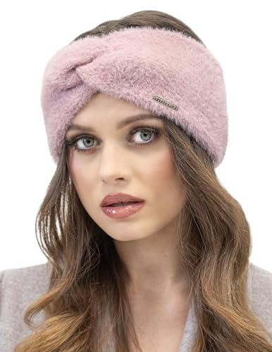 Vivisence Stirnband Damen Flauschig Gefüttert Verkreuzt Warm Herbst Winter 7093