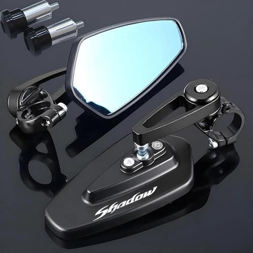 HZBHD Motorrad-Außenspiegel, Rückspiegel, Verstellbar, Seitenrückspiegel Für Shadow VT 400 600 750 1100(SCHWARZ,X-1)
