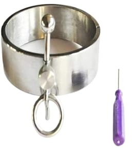 Schloss Metall Halsband mit Traktionskette Klein-Ring BDSM Rolle Spielen Sex Halsfessel Halsreif Erotik Sklave Neck Kragen Fetisch Sexspielzeuge für Paare(Frauen 12 cm)
