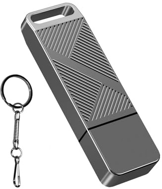 EASTBULL FAT32 USB2.0 Flash Drive 16GB Fast-Speed Thumb Drive Metal Pen Drive 16 GB USB 2.0 Memory Stick for Storage and Backup (Grey, with Keychain)