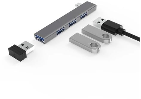 Pengchang USB C HUB 3.0 Tipo C 3.1 Adaptador multidivisor OTG USB de 4 Puertos(Type C)