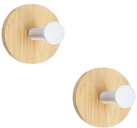 youbeautify Handtuchhalter ohne Bohren, klebehaken extra stark 2 Stück, Haken Selbstklebend Handtuchhaken Bad, Runde Haken Ohne Bohren, Wandhaken hook für Badzimmer Küche Weiß