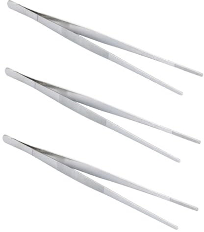 HOLIDYOYO 3pcs Food Serving Tweezers Steak Serving Tong Fishbone Clip BBQ Tong Barbecue Supplies