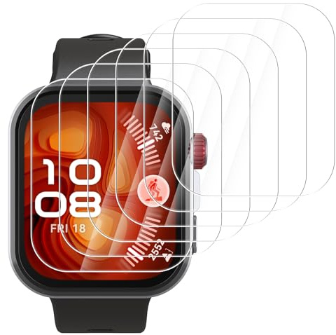 Hianjoo 6 Piezas Protector Pantalla Compatible con Huawei Watch Fit 4 Pro, Fit 4 Pro Protector de Pantalla Premium Cobertura Completa Film Láminas [Resistente a Rayones] [Anti-Shatter]