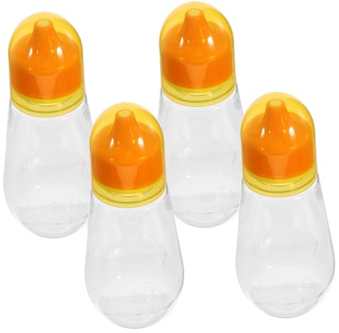BESTOYARD 4pcs Honey Squeeze Bottles with Lids 250g Pet Reusable Honey Jars for Jam Storage and Syrup Dispensing Kitchen Containers