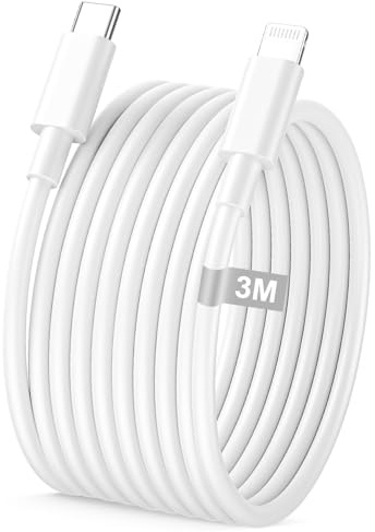 Cable USB C a Lightning 3M [Certificado MFi], Cable iPhone Carga Rapida | Tipo C Cable Lightning Cargador iPhone Carga Rapid Cable iPad Cabo para iPhone 14/14 13 Pro Max/12 Mini/11/X/XS/XR/8 Plus/SE