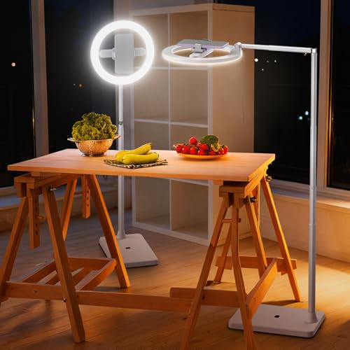 NEEWER ENTRY NIVÅ VERSION 10 tum 7 W LED-ringlampa med stativ/telefonhållare montering/3 färglägen, 69 tum teleskopisk selfie-ringlampa, belysning för iPhone Streaming makeup Lash Studio