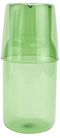 VERDANVERSE Vaso de Vidrio y Jarra para Agua de Borosilicato Resistente al Calor Capacidad Color Verde Kit de Herramientas para Beber Hogar Oficina y Hotel Incluye Vaso y Botella