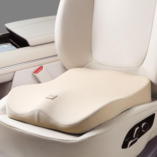 PRELGOSP Autositzkissen, Keilkissen Autositz aus Memory Foam, Ergonomisches Sitzkeilkissen für OrthopäDisch BüRostüHle,Beige