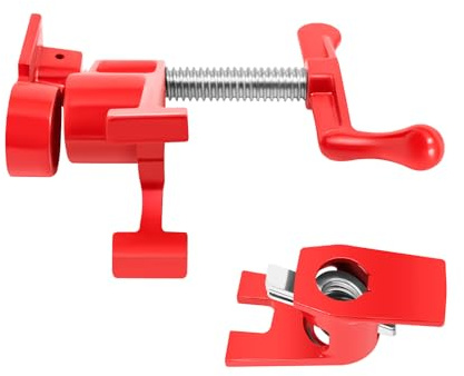 4 Pcs Rohr-Schraubzwinge - Für 3/4 Gewinderohre, Gusseisen Klemmzwingen mit Federhebel & Rutschfesten Füßen für Schlauch, Rohr, Kabel, Familie Wasser Rohr usw