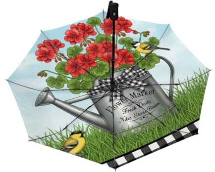 Paraguas de viaje para lluvia y sol – Regadera de mercado de flores, resistente al viento, compacto, automático, plegable, para mujeres y niños, apertura automática, pequeño paraguas lindo para viajes