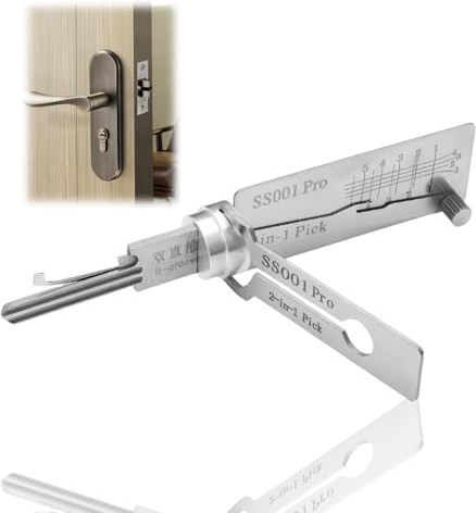 Master Key Decoder Lock Picking Tool, 2 in 1 Lock Pick & Decoder, Lock Picking Kit for Beginners, Auto Key Extractor Kit, Skeleton Keys, Locksmith Tool, Pick Locking Set, Lockpicking Training Set(001)