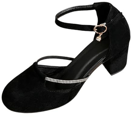Escarpins à talons pour femme - Élégantes et confortables - Chaussures dirndl avec talon - Escarpins à lanières - Chaussures de mariage - Chaussures de costume traditionnel - Chaussures de danse