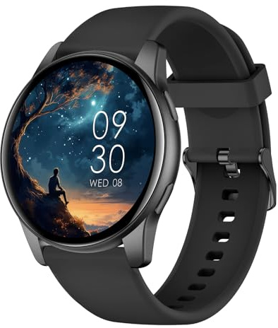 AcclaFit Reloj Inteligente Hombre Mujer con Llamadas Bluetooth, Smartwatch Esfera Redonda 1,38 con 147+ Modos Deportivos, Pulsómetro, Monitor de Sueño, IP68 Impermeable, Compatible con Android iOS