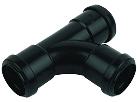 FLOPLAST 40mm Black Pushfit Waste Pipe Tee - Bag of 2