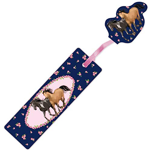 Lutz Mauder Glitzer Lesezeichen * TAPIERELLA Pferde * mit Kordel und Anhänger Geschenk Bücher Buch Kinder Lesen Mitgebsel Glitter Pony