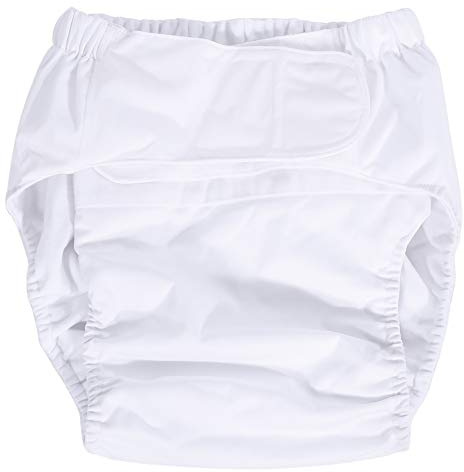 Washable Adults Diapers - Adult Washable Nappies Adjustable Incontinent Care Cloth Diaper, Breathable Nappy Pants Reusable Diaper Pants Elderly Cloth Diaper(White)