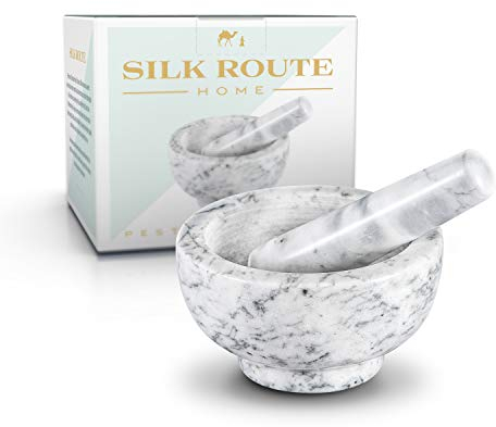 Silk Route Home Mortier et Pilon en Marbre Massif de