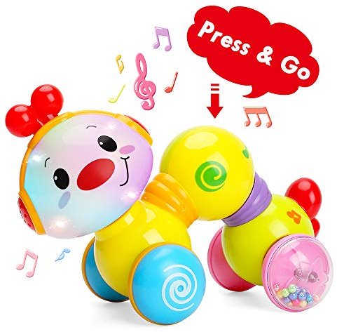 TINOTEEN Baby Toys, Kleinkind Musikalisches Krabbeln Raupenspielzeug für Babys Kleinkinder 6 9 12 18 Monate