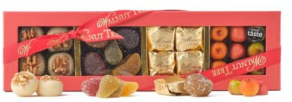 Walnut Tree – Marron Glacés, Marzipan & Pâtes de Fruits Gift Box – Hand-Packed – Great Taste Award Winner – Suitable for Gluten Free Diets – Luxury Gift Selection, Birthday, Anniversary, 400g