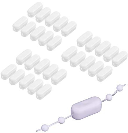 JZK 30 x Rollo Kettenverbinder Clip Weiß Kunststoff Kugel Kettenverbinder Jalousien Schnur Verbinder Clips