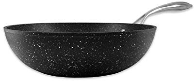 TB - Wok Cuisson Top Chef - Ustensile de Cuisine Antiadhésif, Revêtement Neverstick - 5 Fois Plus Résistant - Compatible Lave-Vaisselle - 28cm