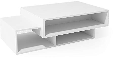 Vicco Couchtisch Bari, Weiß, 105 x 60 cm | zur Aufbewahrung und Präsentation von Alltagsgegenständen