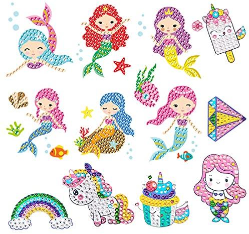 O-Kinee 5D Diamand Painting Set für Kinder, 5D Diamant Aufkleber Set, 5D Diamand Painting Aufkleber Kinder, Tiere Diamant Aufkleber Kit, für Kinder und Erwachsene Anfänger Mädchen
